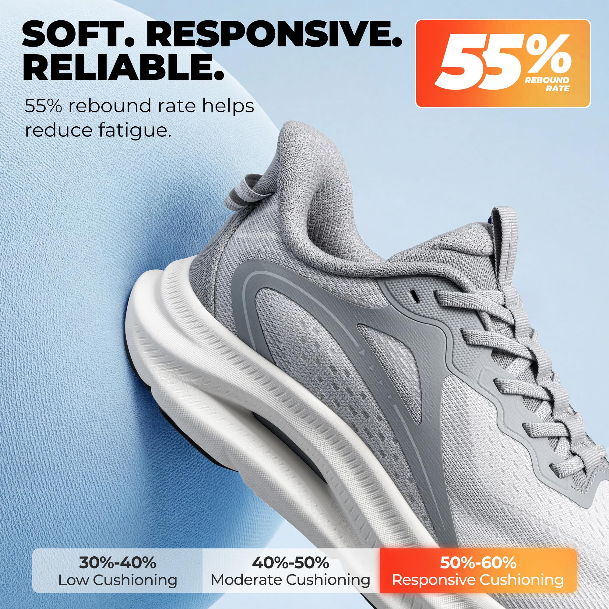 ALLSWIFIT Men's Slip On Stability Cross Trainer Walking Shoes Coushioning Arch Support Non Slip Breathable Comfortable Workout Running Tennis Gym Fashion Sneaker — view 6