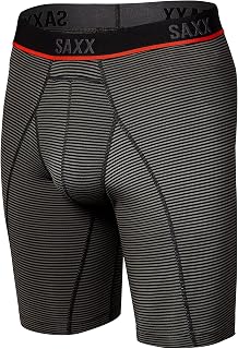 Saxx Men's Underwear - Kinetic Light-Compression Mesh Long Leg Boxer Briefs with Built-in Pouch Support - Underwear for Men