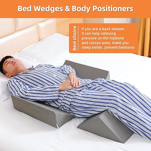 Miniatura 3 de Fanwer Cuñas de cama y posicionadores corporales 3 en 1 cuñas de 40 grados para posicionamiento de cama almohadas de posicionamiento para ancianos