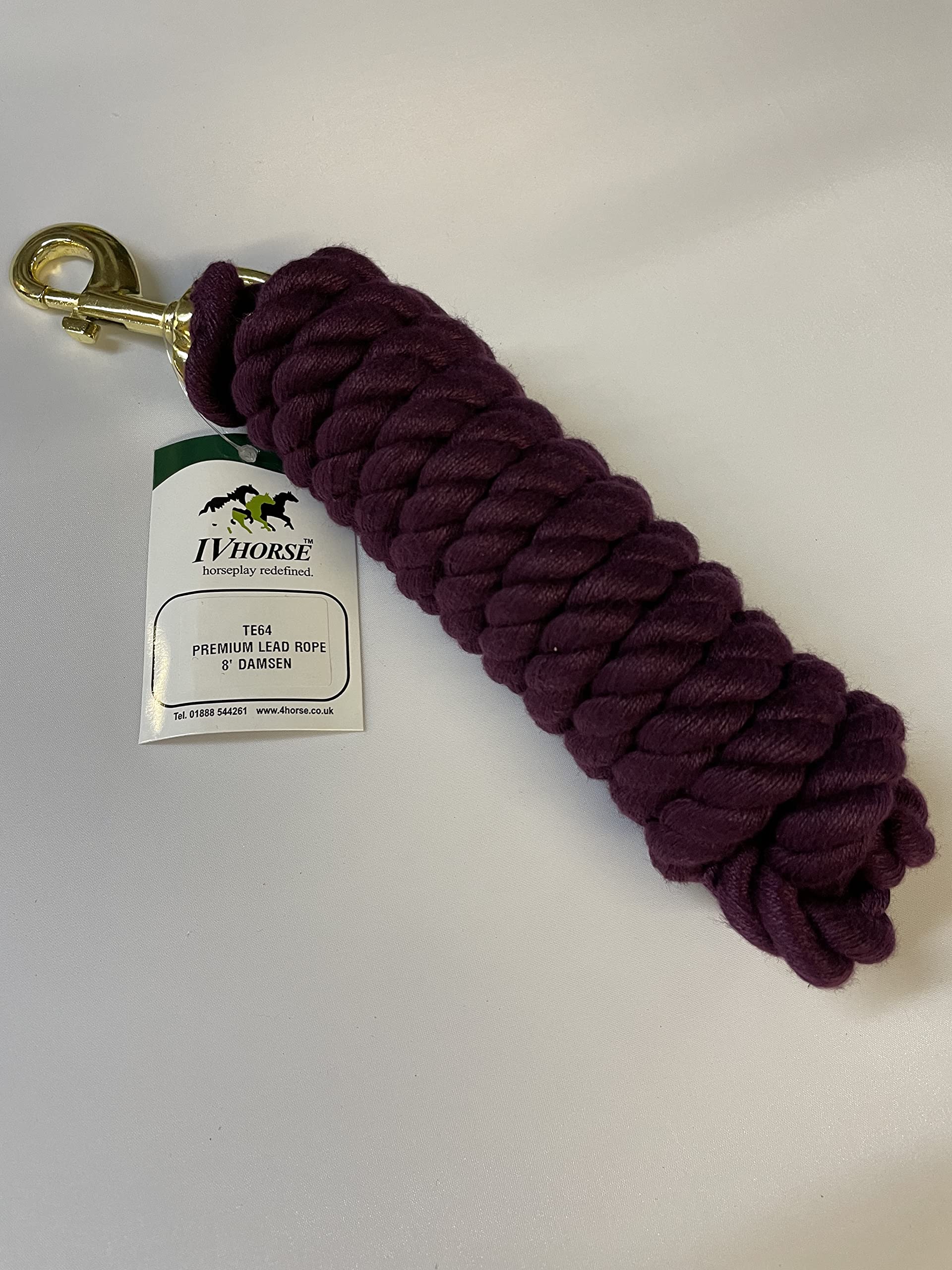 IV Horse 8' Plain Acrylic Leadrope (Burgundy) โ image 1