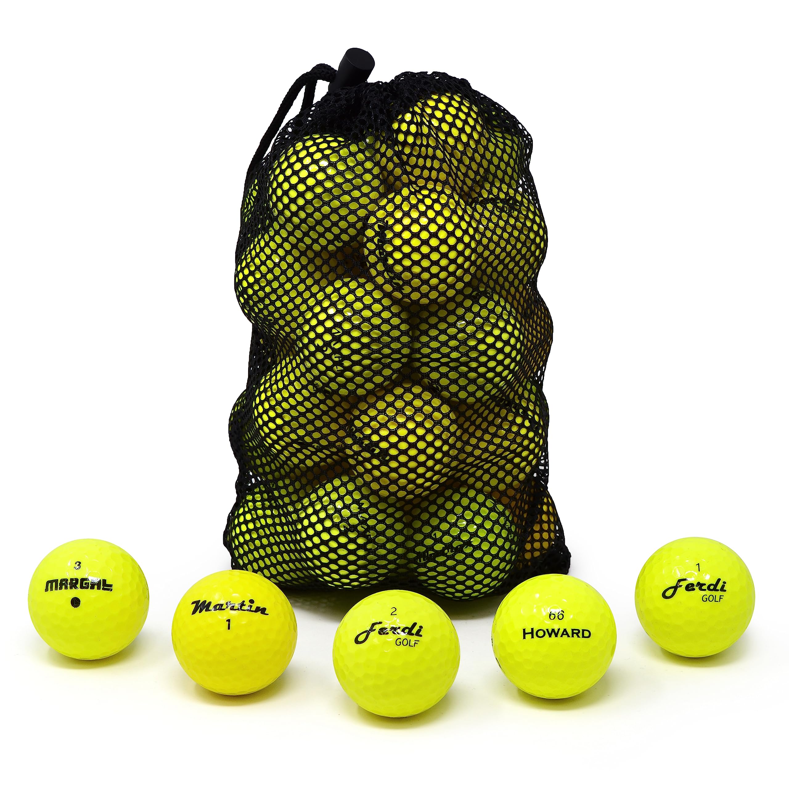 Second Chance 24 Yellow Optic Mix Golf Balls with Carry Bag
