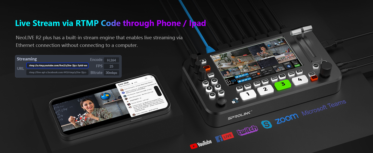 Amazon.com: SPROLINK Neolive R2 Plus Video Switcher for Live