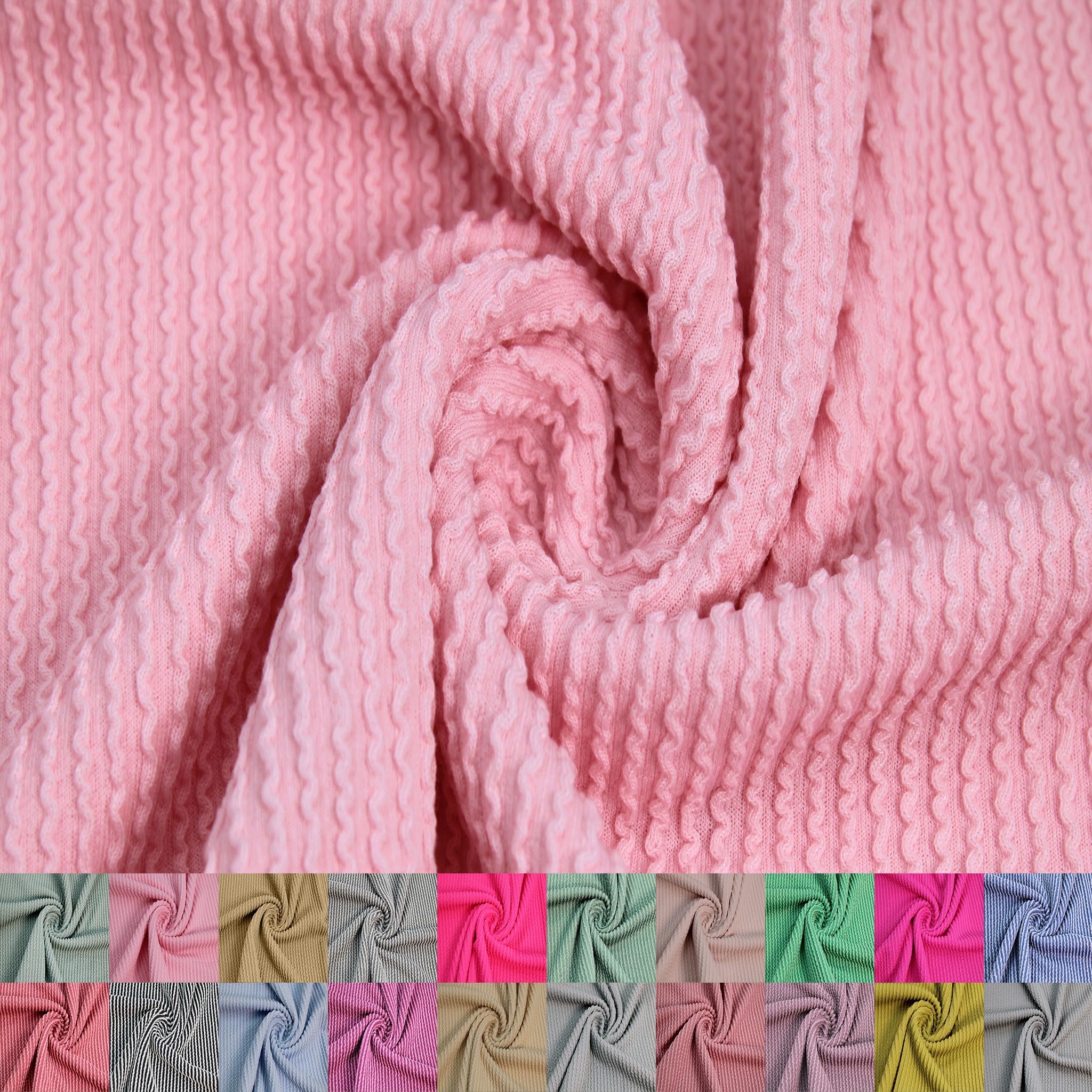 Stylish FABRIC The Yard - Tela de punto acanalado de poliéster y rayón y elastano de 57 pulgadas de ancho, 240 g/m², peso medio, suave y transpirable, elástico en 4 direcciones, ideal para ropa