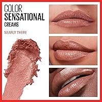 Vista 124 de Maybelline Color Sensational Lipstick, Lip Makeup, Cream Finish, Hydrating Lipstick, Rum Riche, Deep Nude ,1 Count #BLUSHING BUD