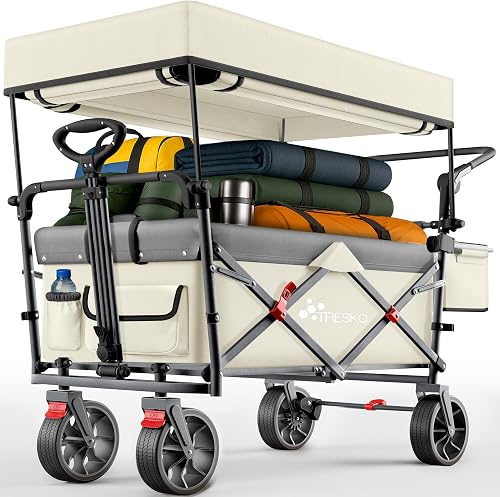 TRESKO® Handcart Foldable with Roof, Cooling Compartment … - 1