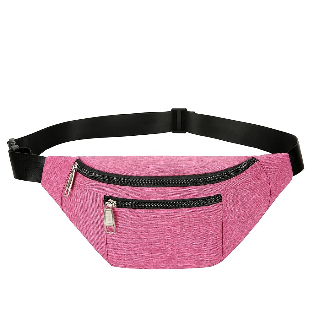 Fanny Pack for Men & Women, Fashion Waterproof Waist Packs with Adjustable Belt, Casual Bag Bum Bags for Travel Sports Running. (Pink)