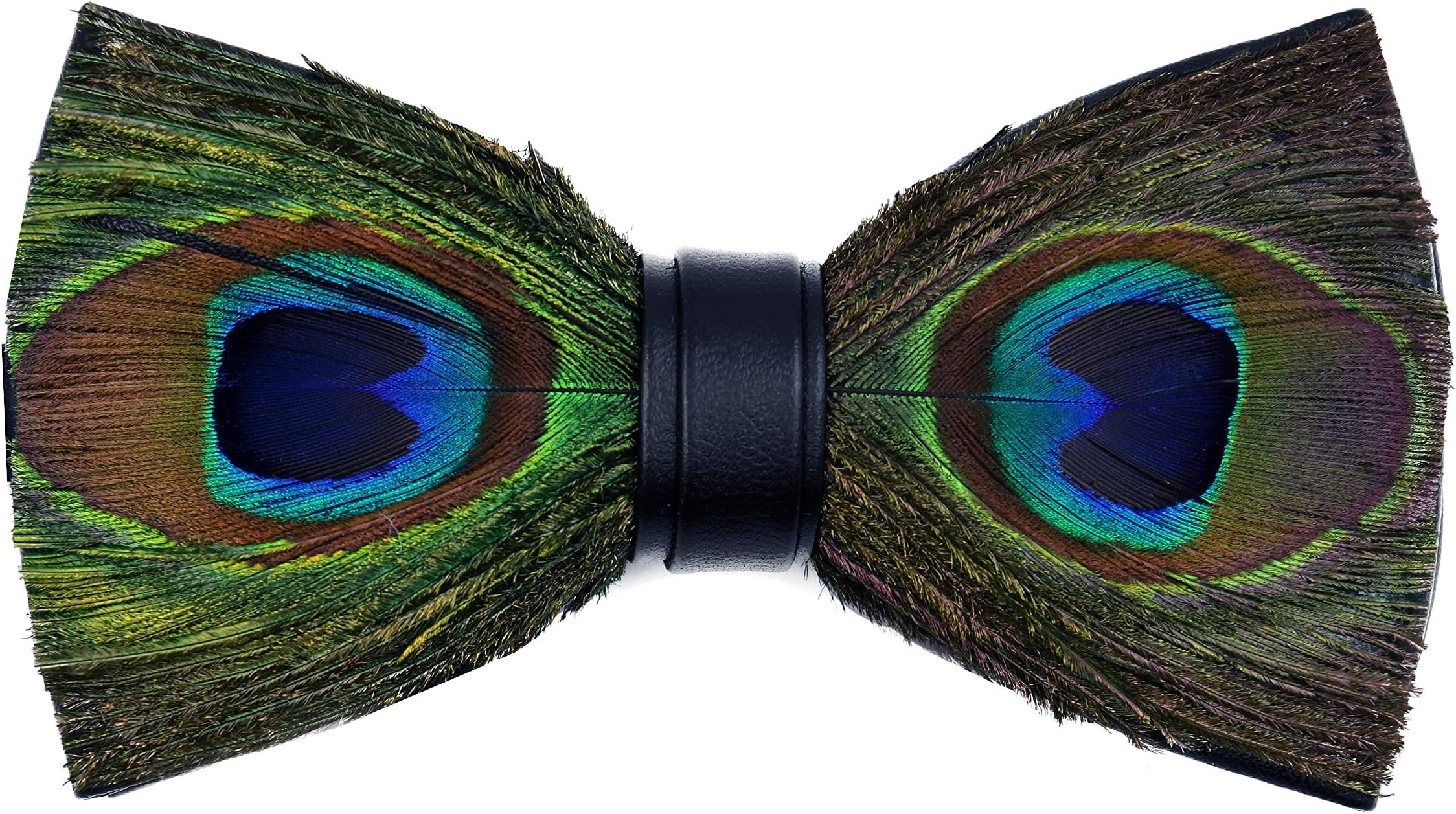Novelty Feather Bow Tie Natural Material Handmade Pre-tied Bowtie with Gift BOX