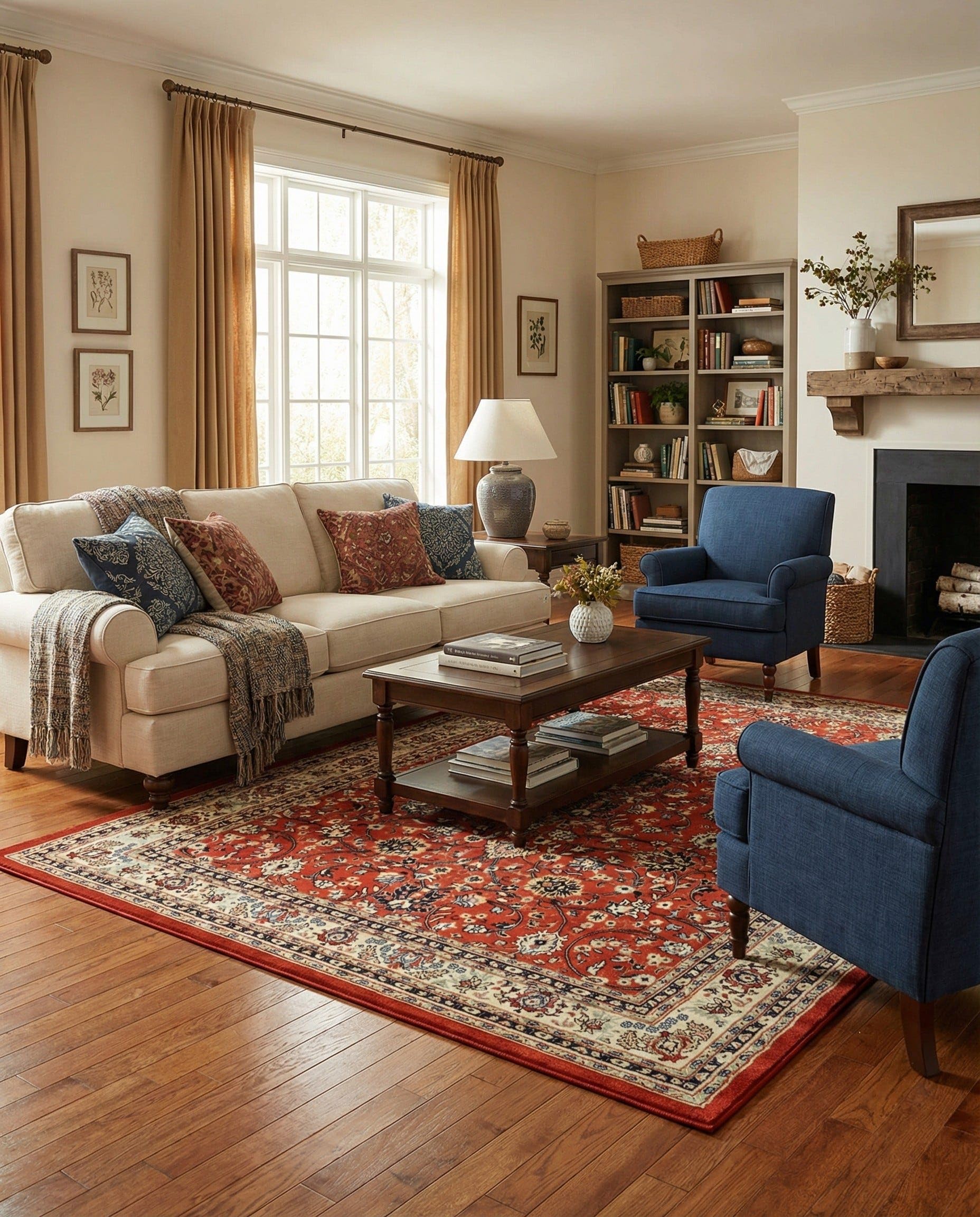 Photo 1 of * SIMILAR * Rugs.com - Yasmin Rug Terracotta Traditional Area Rug – Stain Resistant, Easy-Clean, Perfect for Living Rooms and Dining Rooms