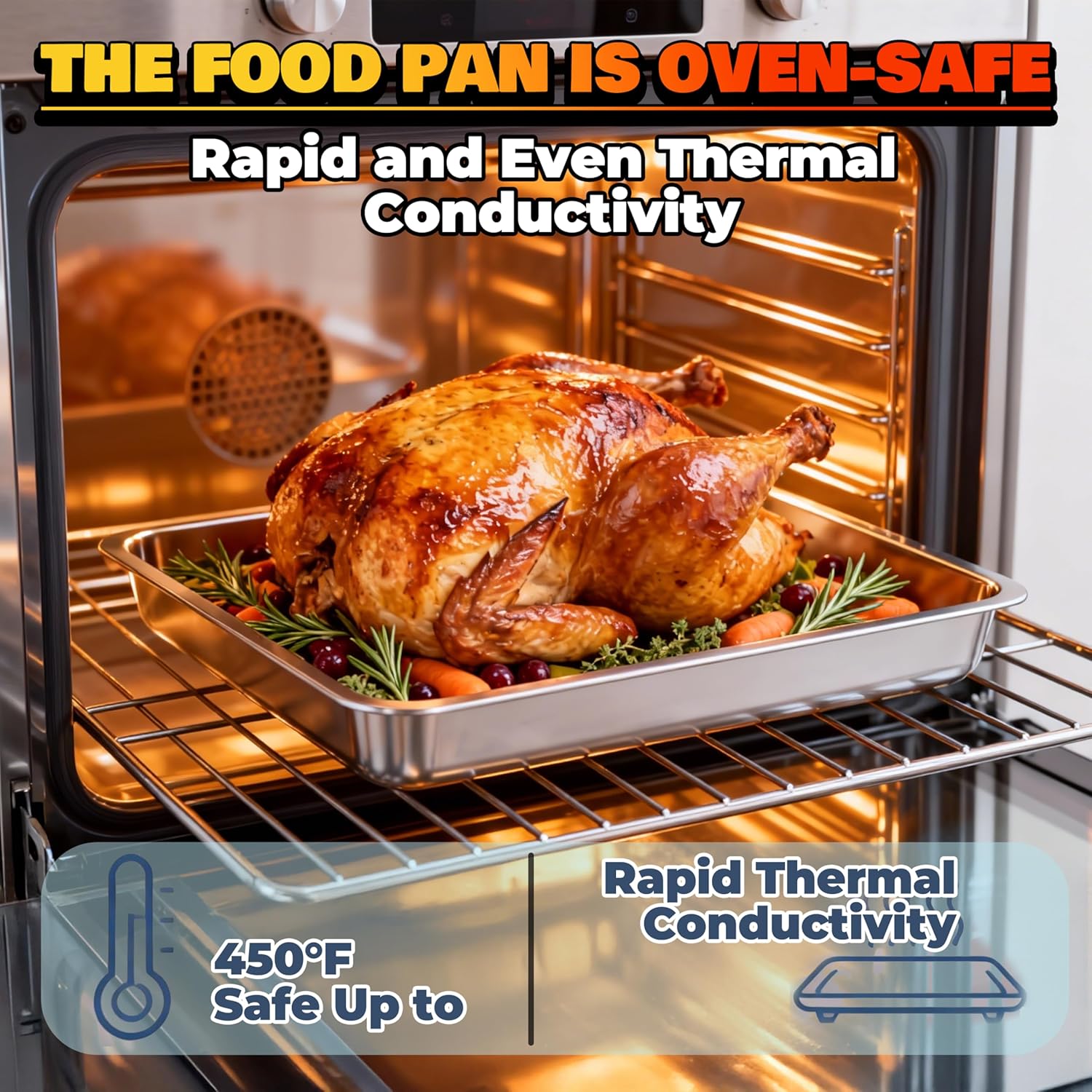 Chafing Dishes for Buffet 4 Pack(Full 1/2 1/3 Size Pan), 9QT Chafing Dish Buffet Set Stainless Steel Buffet Food Warmers Sets for Catering Events Parties Dinners,Gold and Silver - Image 3