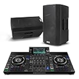 Denon DJ SC Live 4 DJ Controller and ALTO TX412B Powered PA Speakers Pair for Live Music, DJ sets, Events, Music production