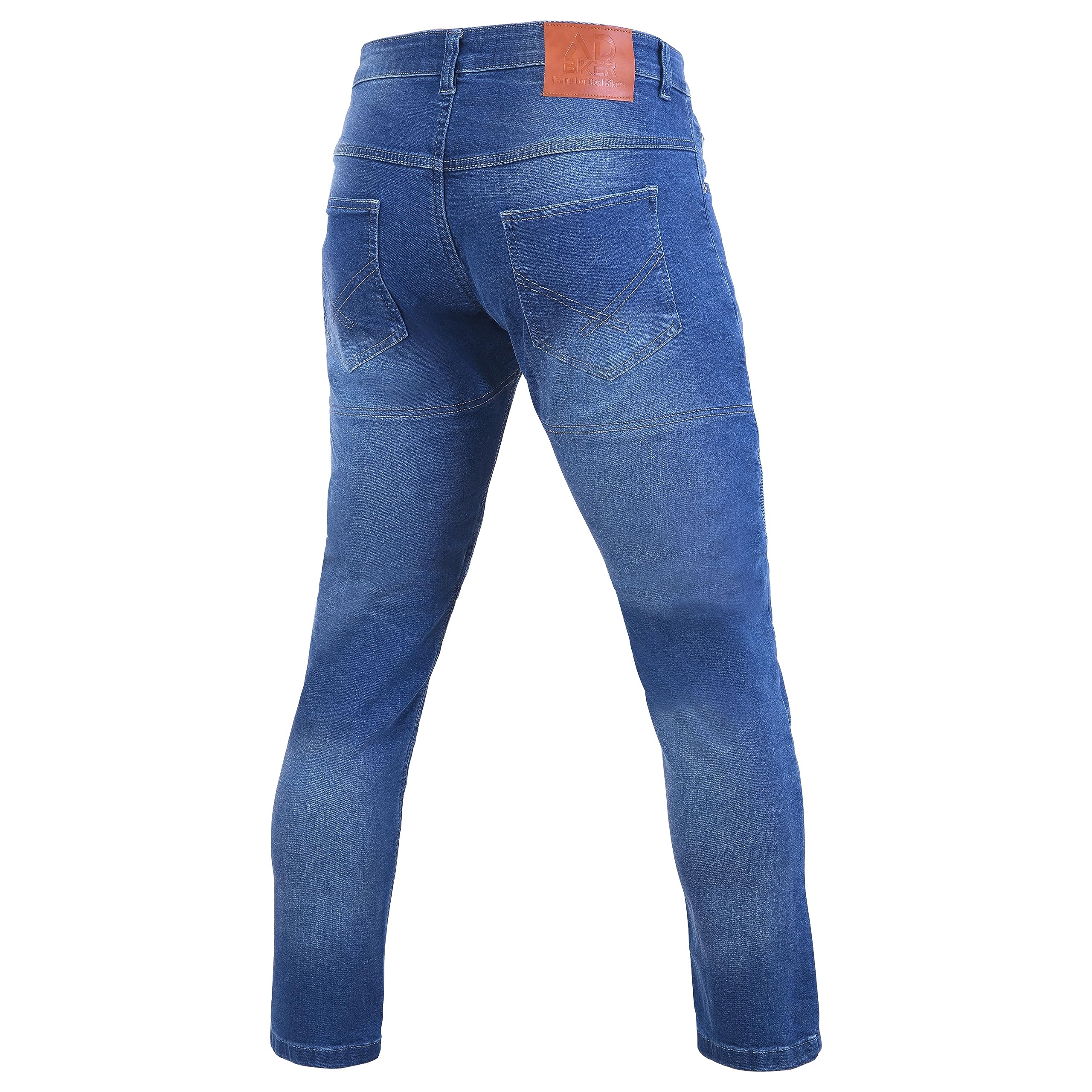 Jean de moto en aramide pour homme Coupe ajustée Protection CE Pantalon en denim stretch Doublure en fibre