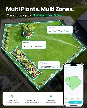 (Bundle) Aiper IrriSense 2 Smart Irrigation System, 4-in-1 Multi-Zone Watering Device, App Control, Smart Scheduling, Garden Sprinkler with Rain Sensor- 2PCS Bundle- Covers Lawns up to 9600 sq.ft