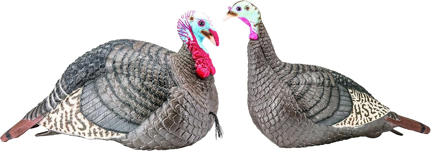 Hunters Specialties HS Strut Lite Jake & Feeding Hen Turkey Foldable Hollow Relaxed Body Realistic 2-Pack Couple Flock Combo Decoys