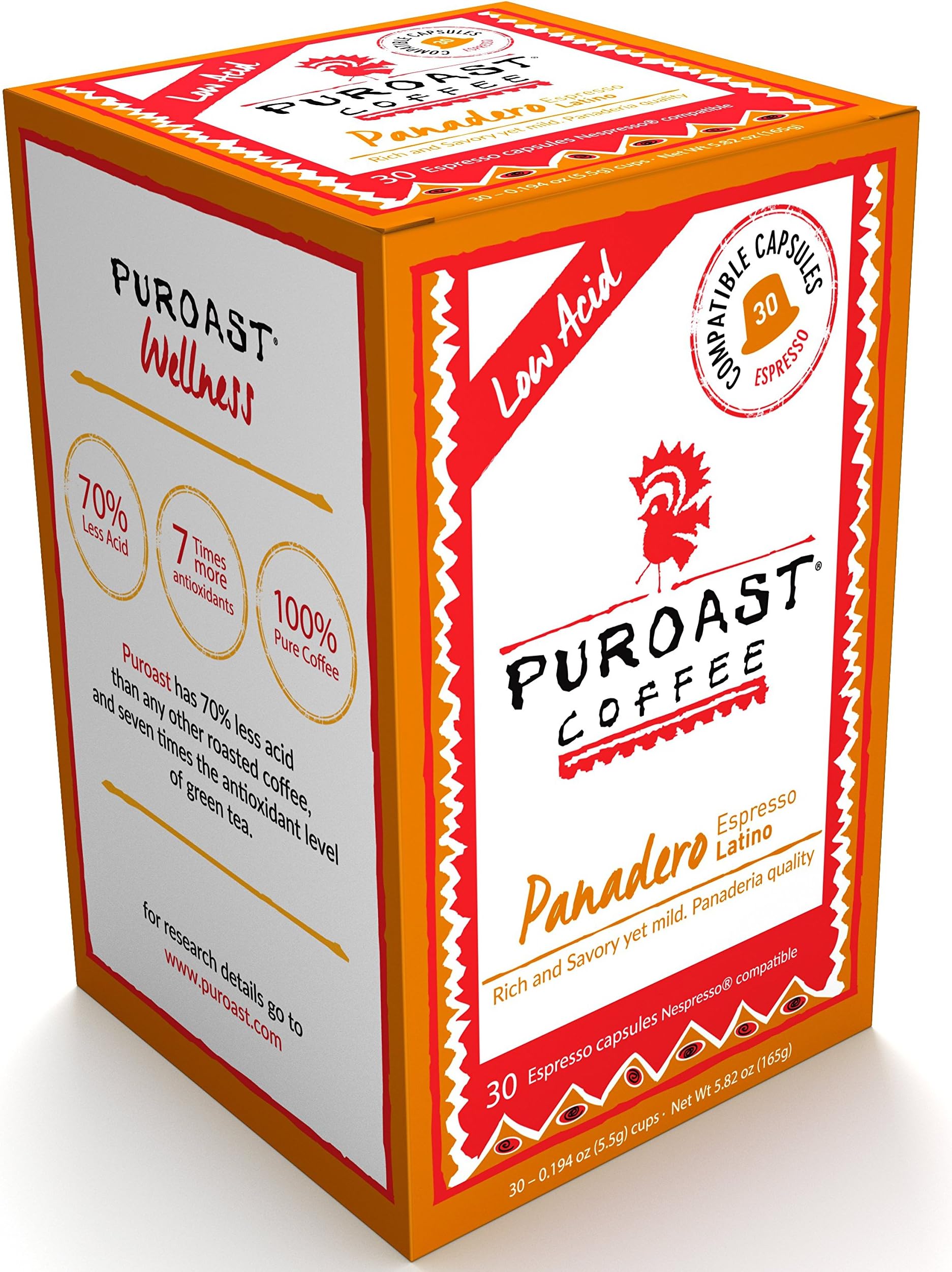 Puroast Coffee Espresso Capsule, Panadero, 30 Count