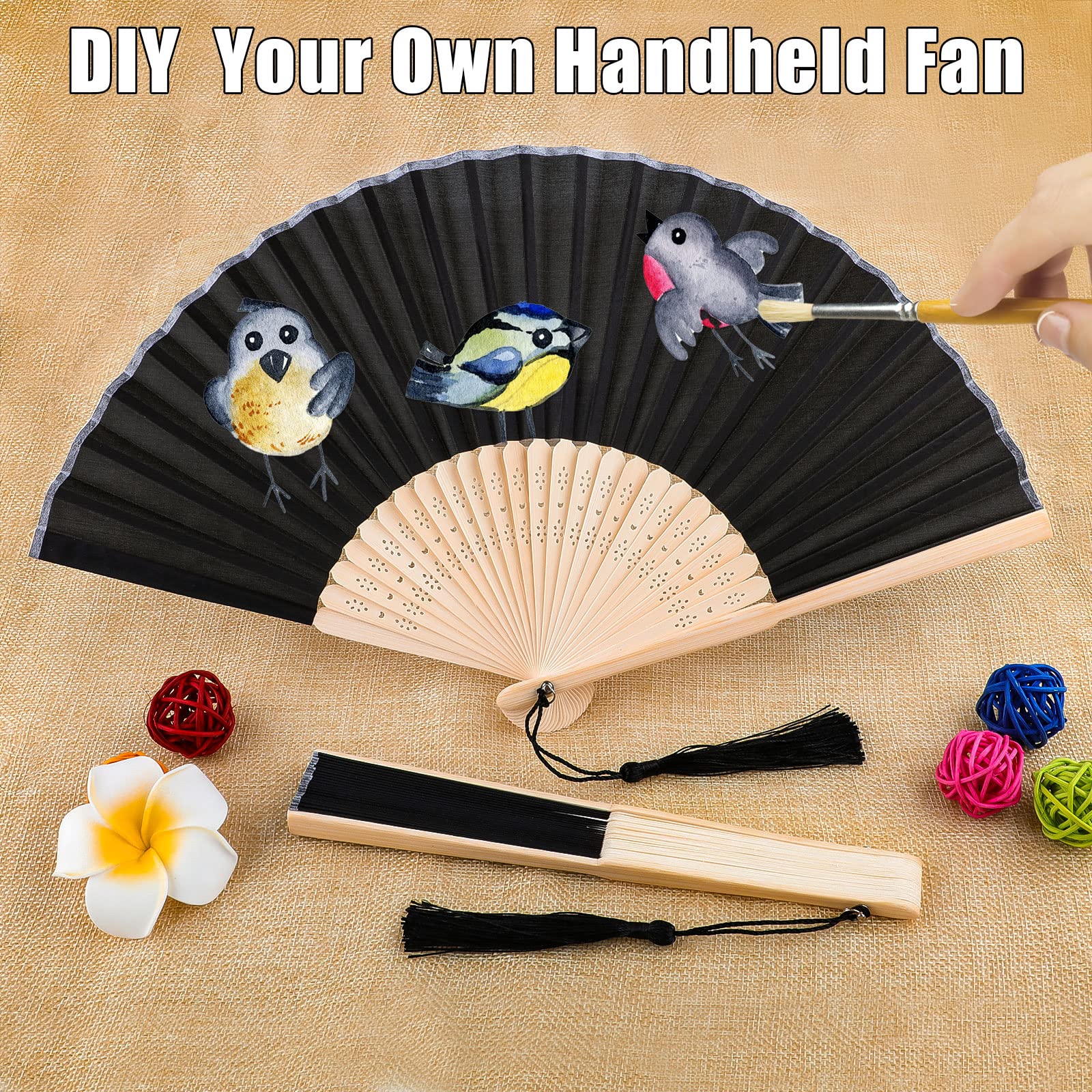 Ventagli Pieghevoli Floreali Sakura, Ventaglio Giapponese In Bambù, Ventaglio Cinese In Legno Hanfu, Ventagli Da Sposa Portatili, Bomboniere Per Feste Di Ballo Estive - Italia - Foto 13