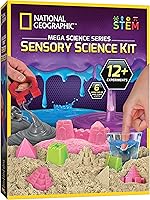 National Geographic Mega Sensory Science Kit: Slime, Putty, Play Sand Experiments for Kids - STEM Sensory Toys Boys Girls