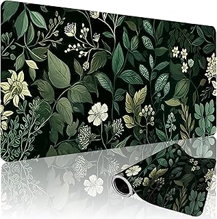 XXL Gaming Mouse Pad 35.4x15.7 Inch, Large Extended Desk Mat | Vintage Botanical Design, Non-Slip Rubber Base, Water-Resistant Surface and Stitched Edges for Gaming, Office & Home