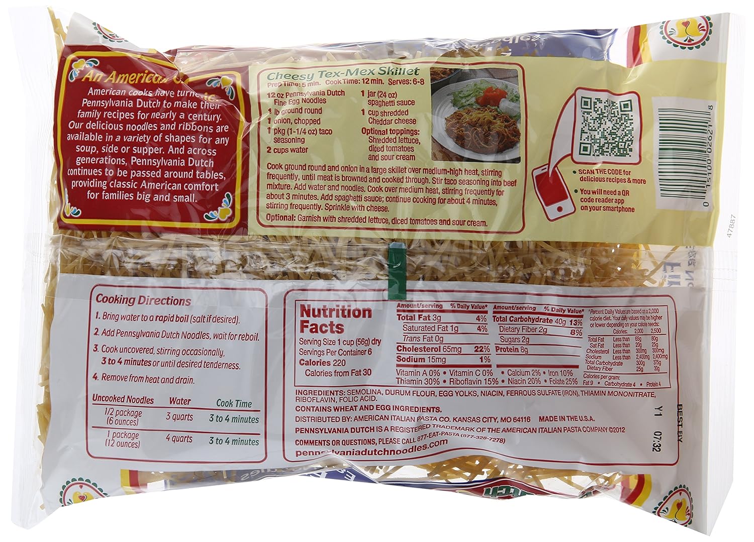 Pennsylvania Dutch Fine Egg Noodles, 12-Ounce Bags (Pack of 12)