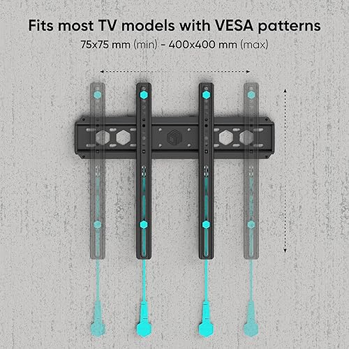 Miniatura 4 de ONKRON Soporte fijo de pared para TV de 35 a 65 pulgadas de hasta 150 libras, soporte de TV ultra delgado de perfil bajo VESA 75x75-400x400