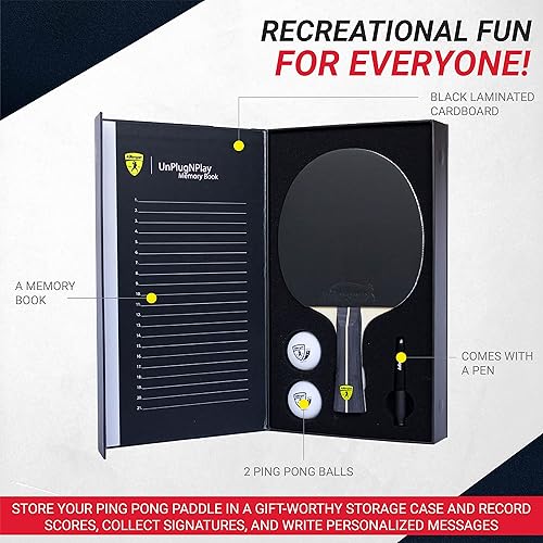 Miniatura 5 de Killerspin Impact SmartGrip - Raqueta de ping pong negra con funda, equipo de tenis de mesa para principiantesintermedios, garantiza un buen control