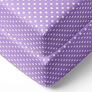 Bacati - 2 Pack Mix and Match Pin Dots Girls 100% Cotton Universal Baby US Standard Crib or Toddler Bed Fitted Sheets (Pin Dots, Purple)