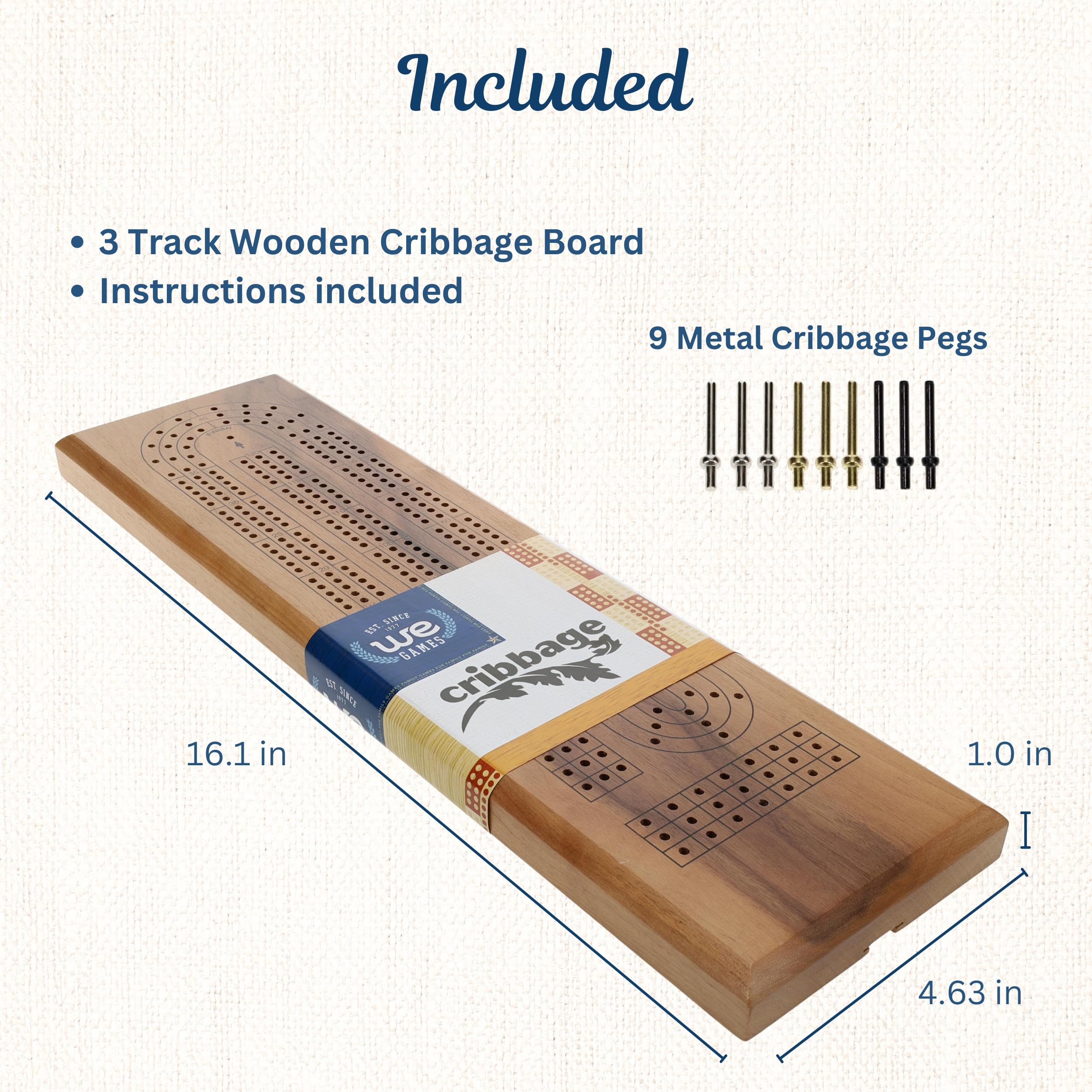 Tablero de cribbage de madera grabado personalizado de 3 pistas con Tablero de cribbage de madera grabado personalizado de 3 pistas con