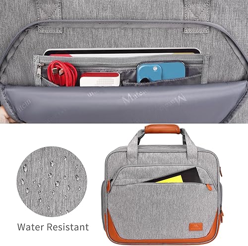 Miniatura 5 de MATEIN Bolsa con ruedas para laptop para hombres y mujeres, maletín grande con ruedas para portátiles de 17 pulgadas, resistente al agua, para