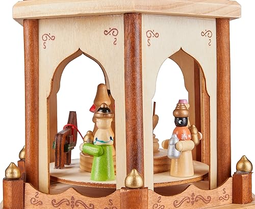 Miniatura 5 de Decoración navideña, de Brubaker, carrusel piramidal de varios niveles, 6 portavelas y figuras pintadas a mano, hecho en Alemania