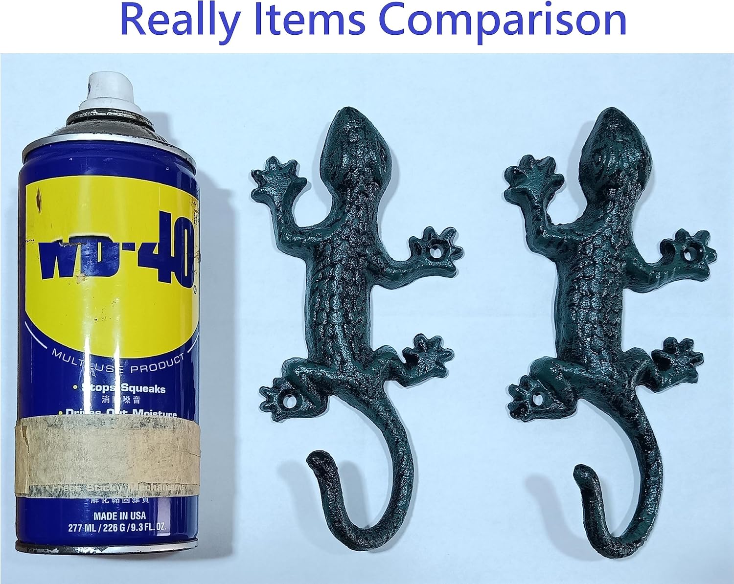 Gecko Wall Hooks Decorative Cast Iron Animal Gecko Shape Hooks Wall Mounted, Home Office Pool Garden Garage Indoor Outdoor Used, Hand Made, Gifts.