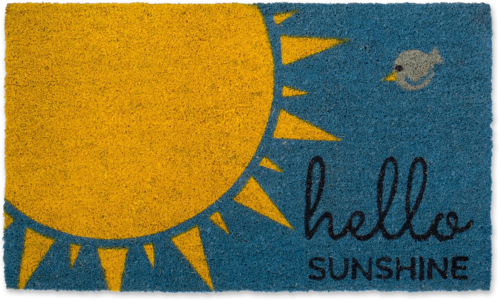 DII Decorative Mat, Coir, Hello Sunshine, Blue, 18x30