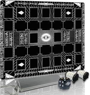 for Yugioh Playmat-Limited Edition Rare Dice and Free Counters*2 & Storage Bag , Dual Player Master Rule Duel Zones, Extra Large 2-Player Card Game Mat (Thousand-Eyes)
