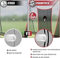 Vista 3 de Red de práctica de golf, red de campo de conducción resistente con objetivo de astillado de alto impacto, incluye bolsa de transporte y pelotas
