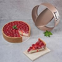 Vista 5 de HAPPIELS Molde para pastel de 10 pulgadas antiadherente sin tóxicos de forma de resorte redondo de 3 pulgadas de profundidad Molde para pastel