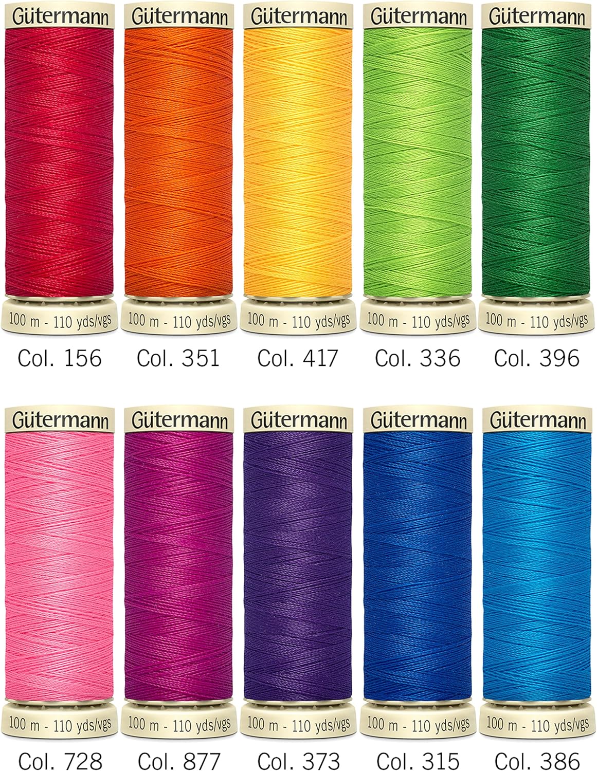 Gutermann Sew-All Colorful Set 100% Polyester Thread Set 10 x 100m Reels