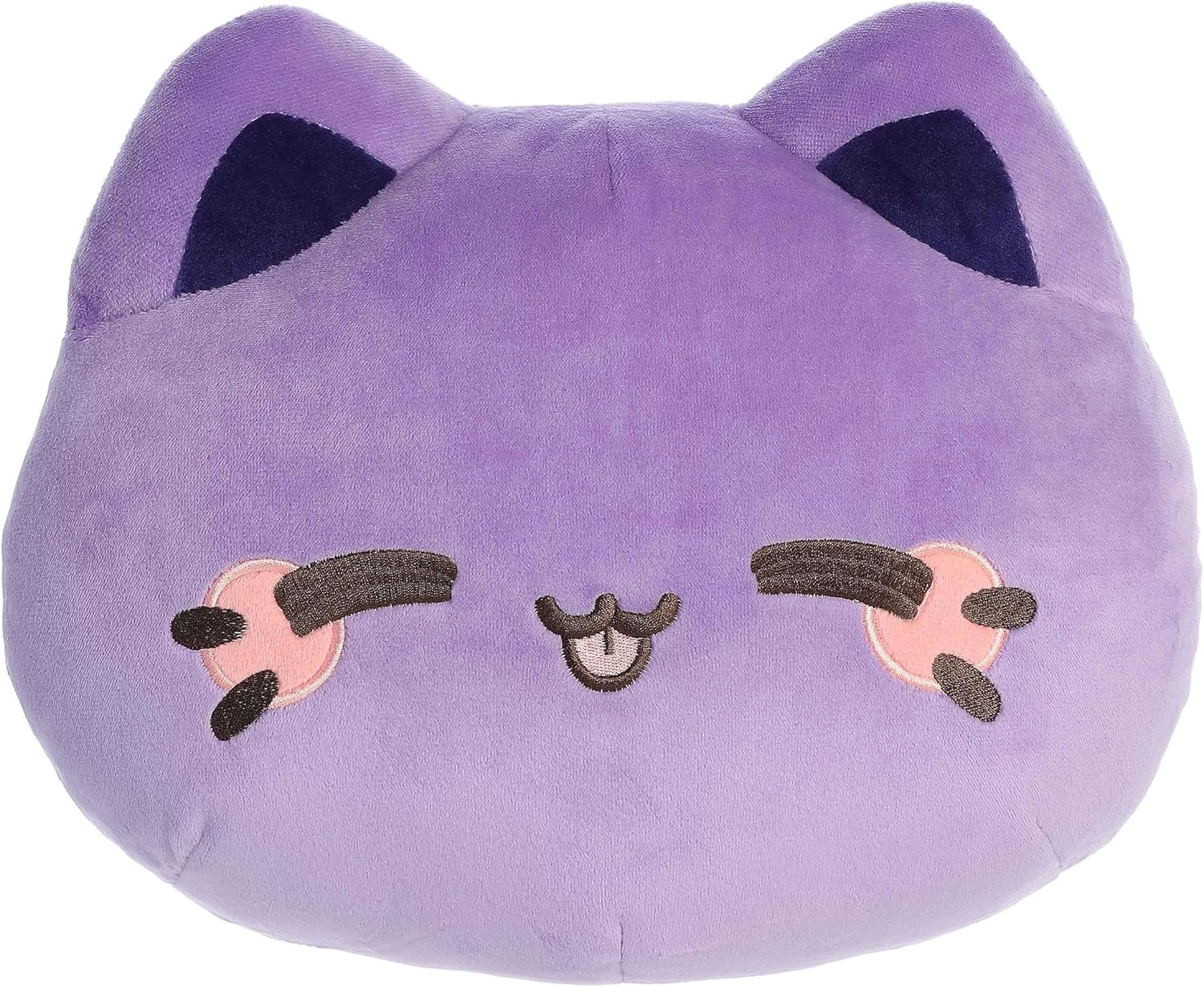 Aurora Enchanting Tasty Peach Meowchi Face Plush Stuffed Animal - Bright & Colorful Design - Showpiece Plush - Ube 10 Inches