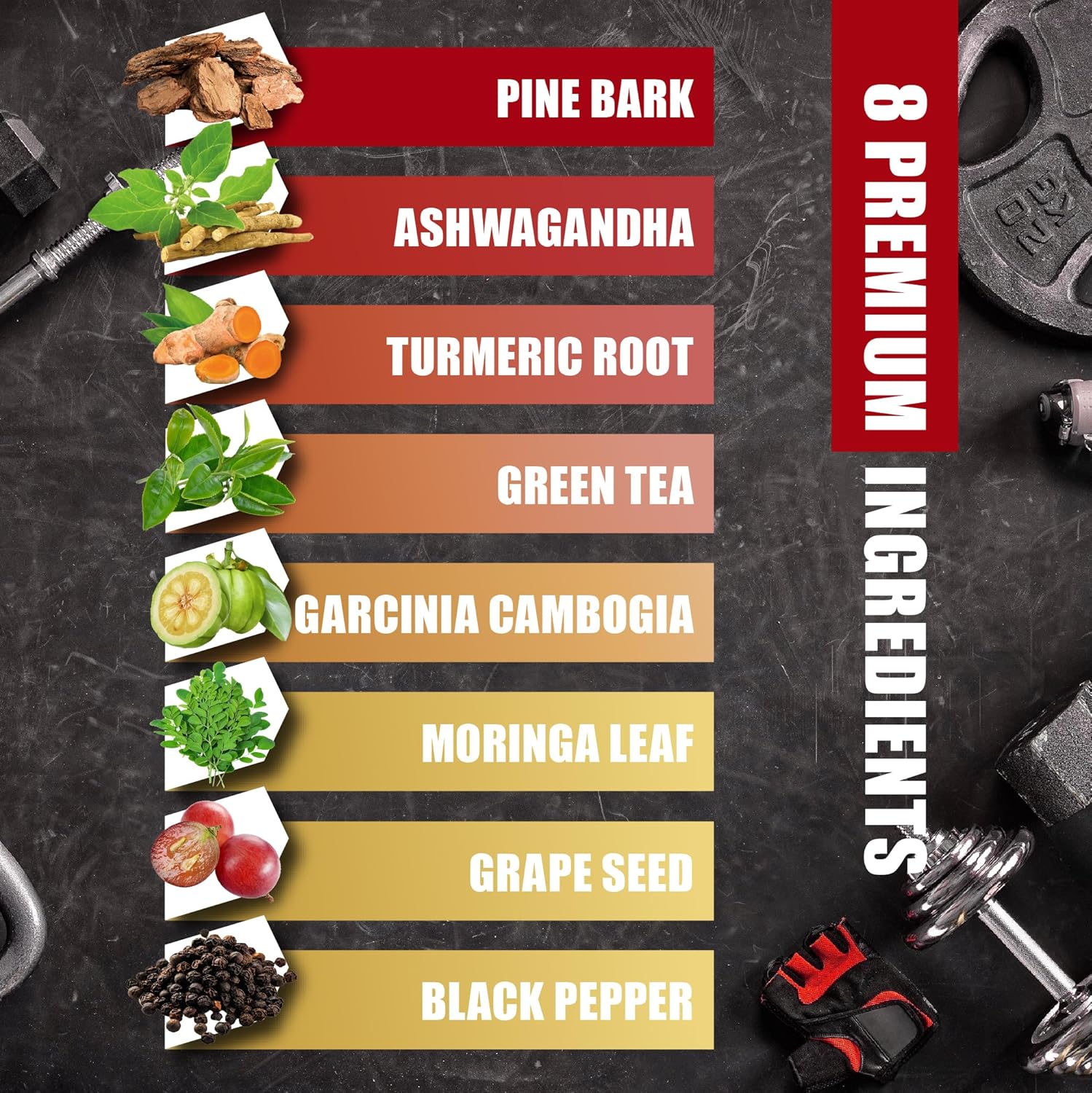 Pine Bark Capsules With Ashwagandha, Turmeric, Green Tea, Ga...