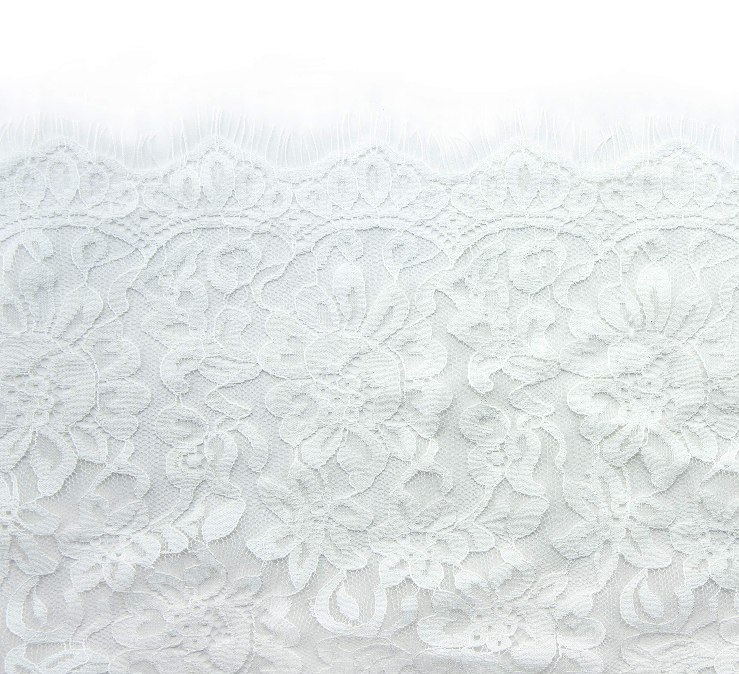 Dentelle corded blanche 152x150 cm pour robe de mariée unique