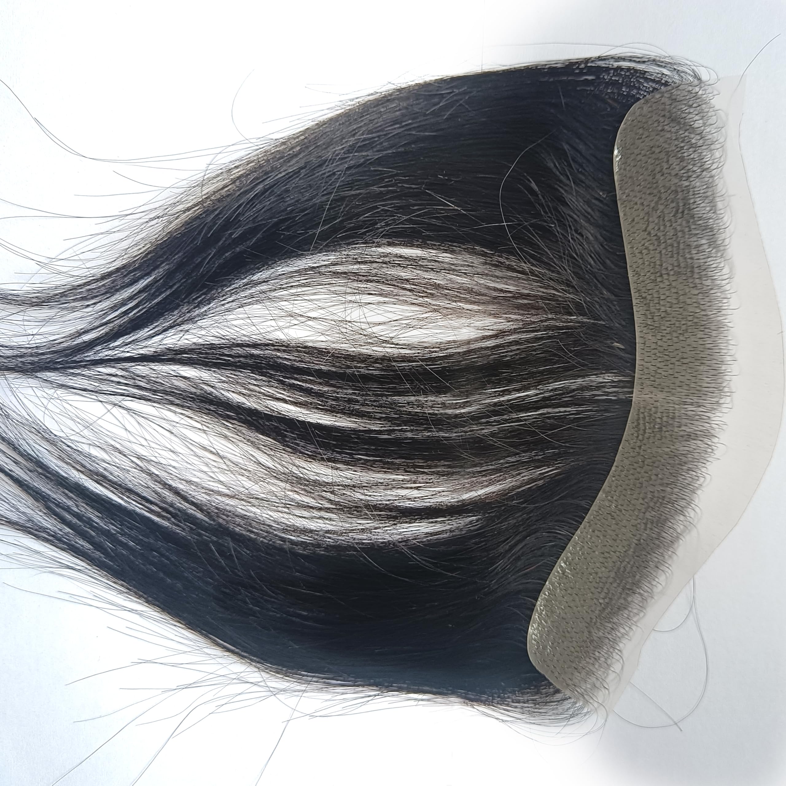 SeraphicWig Men Forehead Silky Straight Natural Hairline Toupee Human Hair Lace Front Hair Extensions For Mens Top PU lace for Men Lace Size 2X16cm Natural Color - Image 4