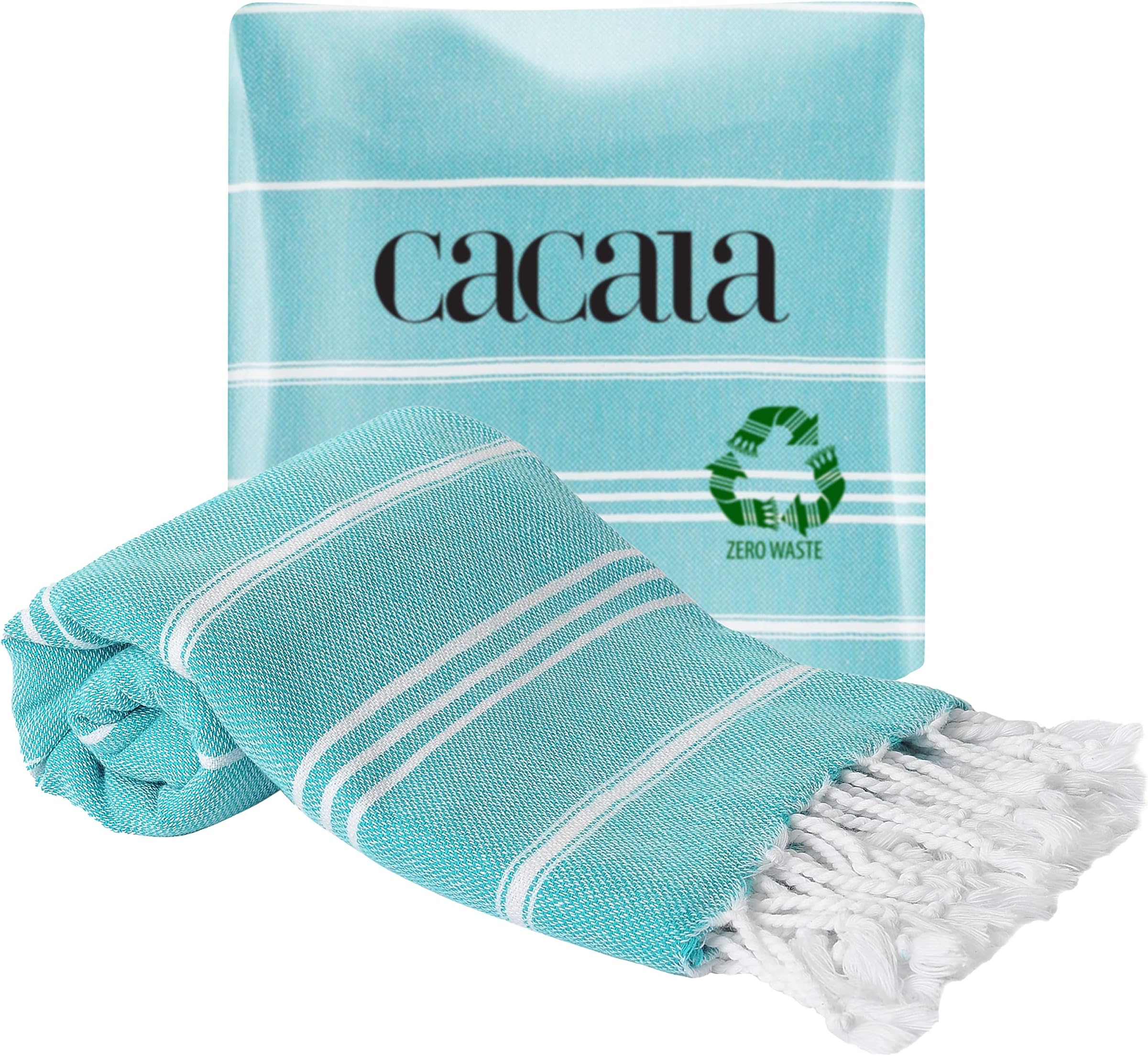Hand Face Turkish Towel Pestemal 23x36" Peshtemal Fouta Kitchen Baby Care by Cacala Aqua