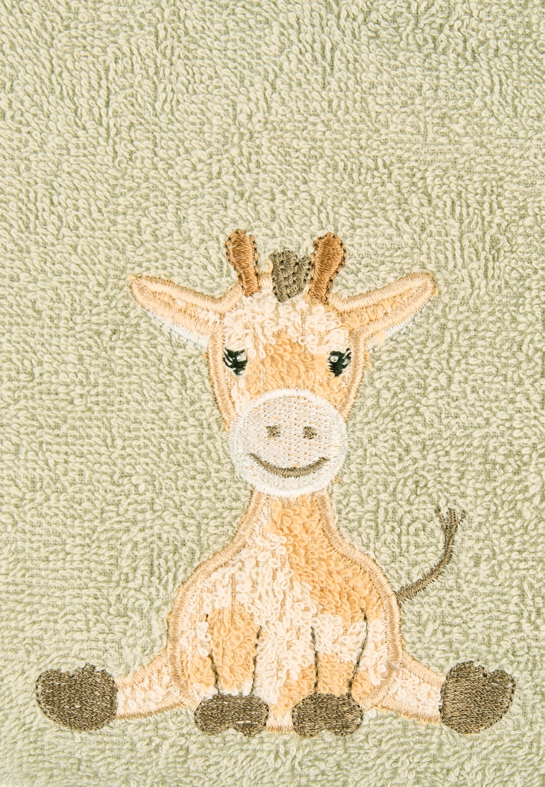 Sterntaler Wickelauflagenbezug Giraffe & Löwe 80x90cm – Saugfähige Baumwolle mit abtrennbarem, wasserundurchlässigem Frottee-Teil – süße Stickereien – Wickelunterlage für Unterwegs, steingrau