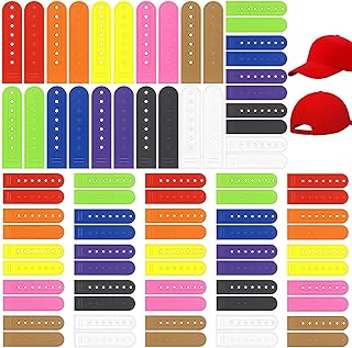 40 Pairs 10 Colors Snapback Strap Covers – 7-Hole Adjustable Plastic Replacement Fasteners Buckle Extenders for Baseball Caps, Cowboy Hats & Snapback Hats – Hat Strap Clip Repair Kit