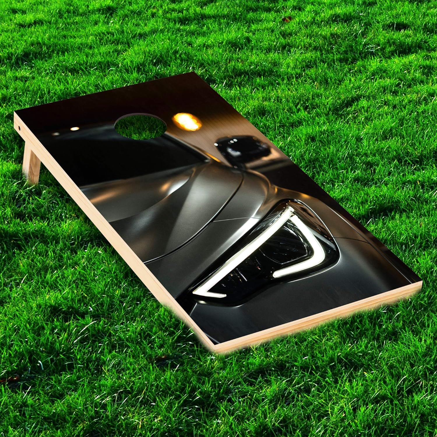 Customized Cornhole Decal - Upload Your Image Here - Customize in Real Time - Design Graphic Vinyl Wrap Sticker Skin Corn Hole Board Set 2-Pack