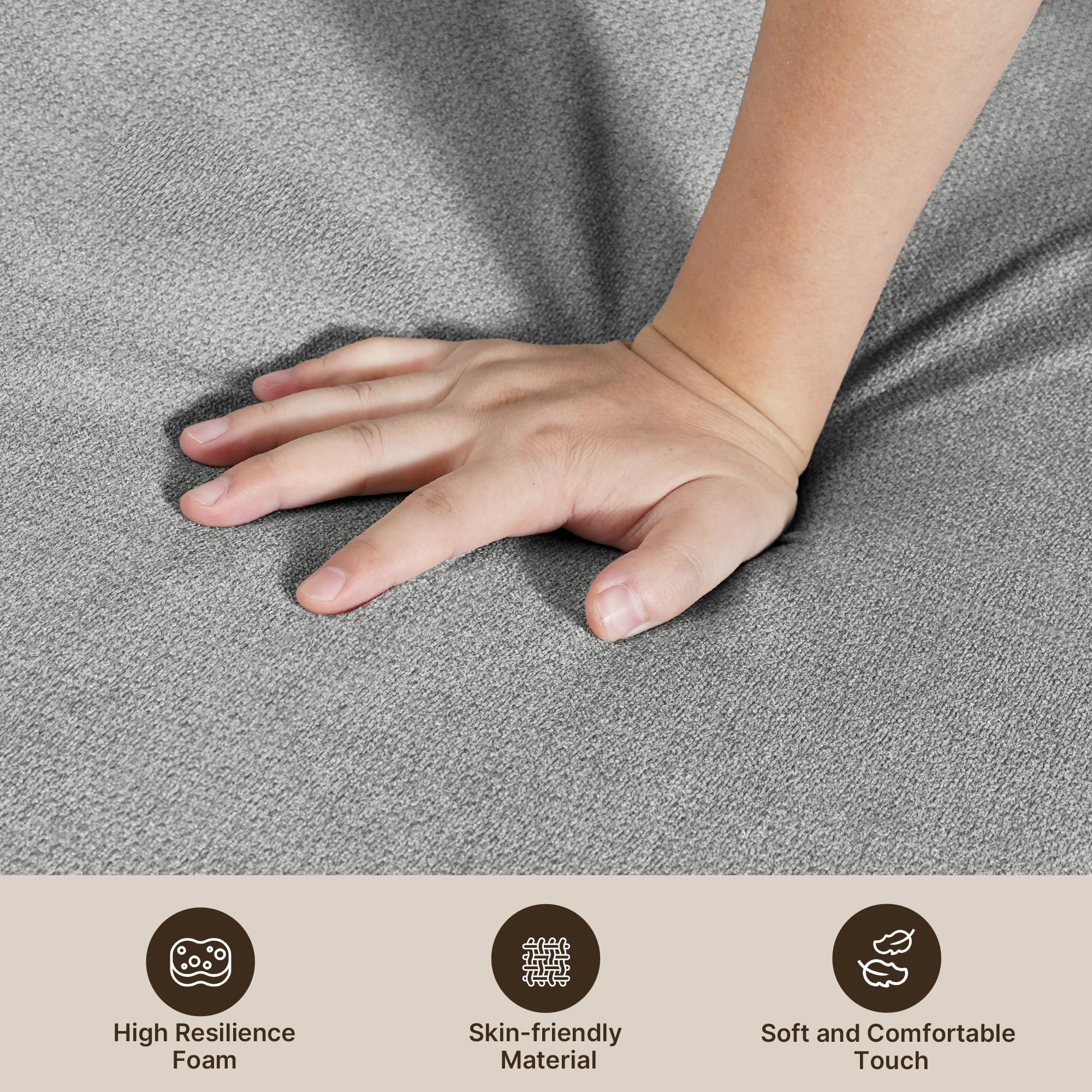 Xbro Divano letto a 2 posti con funzione letto, poltrona letto con schienale regolabile e 2 cuscini, poltrona con sonnolenza per piccolo appartamento (grigio chiaro)