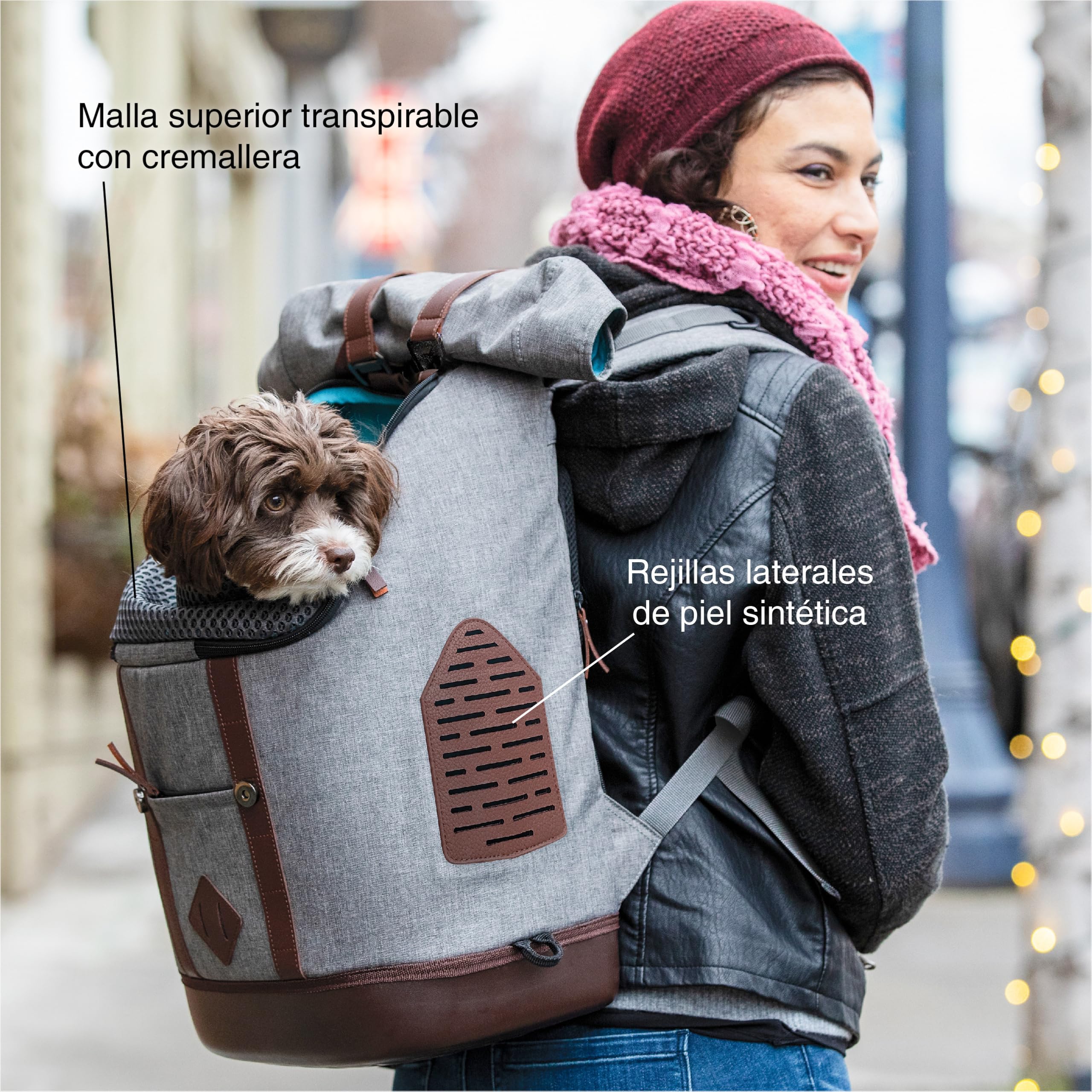 Kurgo Mochila Transportín para Mascotas Pequeñas | Manos Libres, Base Armorsole, Convertible en Transportín, Tela Resistente