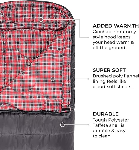 Miniatura 4 de TETON Sports Celsius - Saco de dormir para todo tipo de clima para adultos y niños, camping fácil y cálido. Saco de compresión incluido