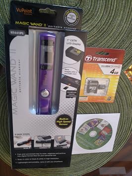 VuPoint Solutions PDS-ST441PU-VP Magic Wand Portable Scanner w/ Preview Display, 900 DPI Resolution, USB 2.0 Purple
