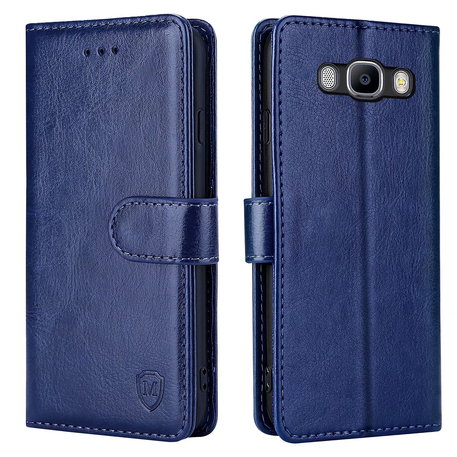 FMPCUONCase For Samsung Galaxy J7 2016 /J710,High-grade Leather Flip Wallet Phone Case Cover for Samsung Galaxy J7 2016 /J710 Inches [Card Slots] [Kickstand] [Magnetic Closure]-(Blue)