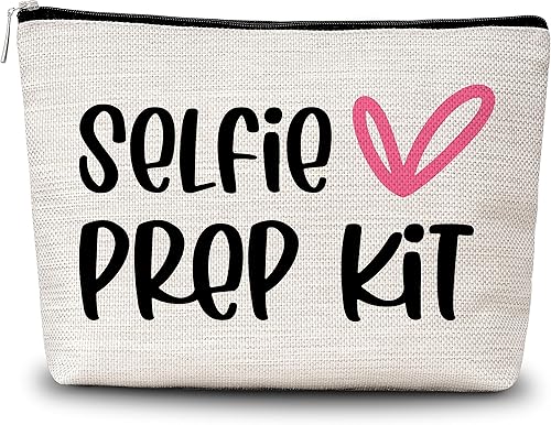 Kit de preparación para selfies, bolsa de maquillaje, bolsa de cosméticos para selfies, regalos de amistad para niñas, adolescentes y mujeres, A21
