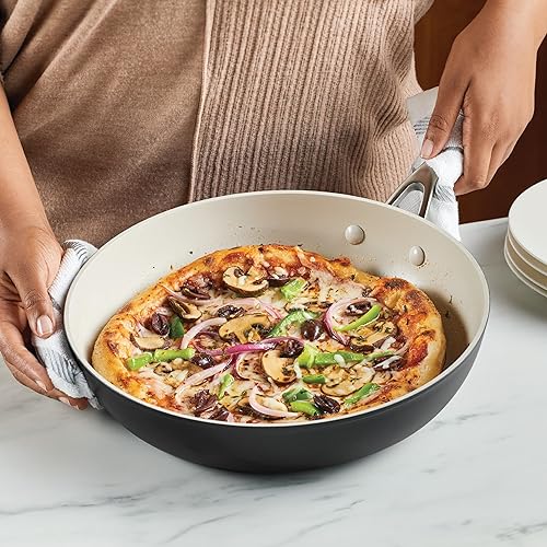 Miniatura 6 de KitchenAid Sarténsartén antiadherente de cerámica anodizada dura, 12.25 pulgadas, negro mate