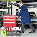 Pioneer Shop & Garage Work Coat - 4 Pockets - Action Back - Snap Double Placket Closure - For Mechanics - Navy